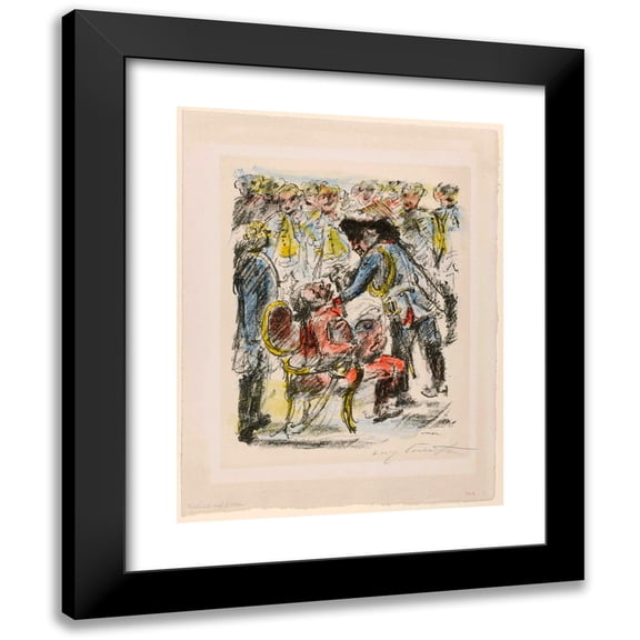 Lovis Corinth 15x18 Black Modern Framed Museum Art Print Titled - Old Fritz and the Old Ziethen 'He Just Stays Calmly' (1921)