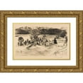 thumbnail image 1 of Lovis Corinth 18x13 Gold Ornate Wood Frame and Double Matted Museum Art Print Titled - Large Whale Soul Landscape. (1923), 1 of 4