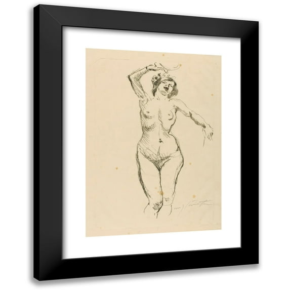 Lovis Corinth 18x24 Black Modern Framed Museum Art Print Titled - Bacchantin (1913)