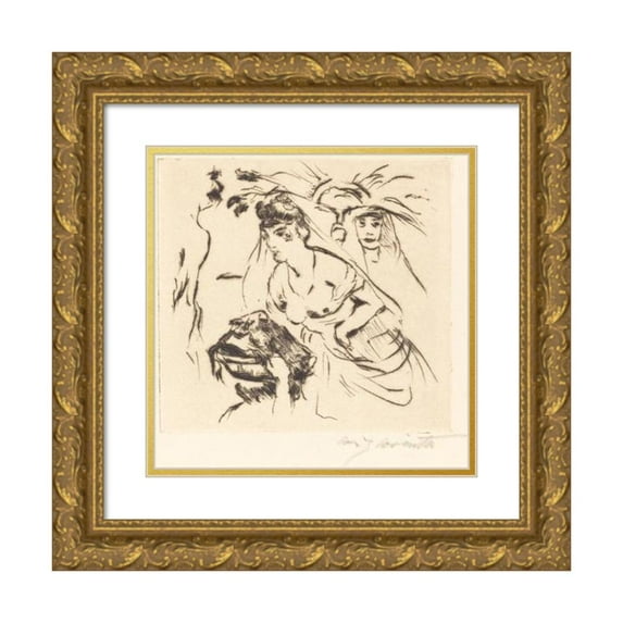 Lovis Corinth 20x20 Gold Ornate Framed and Double Matted Museum Art Print Titled - Salome (1916)