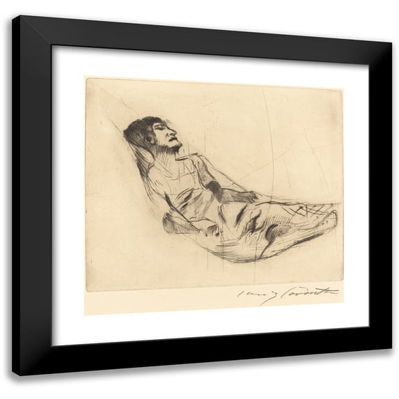 Lovis Corinth 21x20 Black Modern Framed Museum Art Print Titled - In the Hammock II (1920)