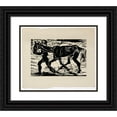 thumbnail image 1 of Lovis Corinth 23x20 Black Ornate Framed Double Matted Museum Art Print Titled: Man and Horse (1920), 1 of 5