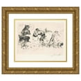 thumbnail image 1 of Lovis Corinth 23x20 Gold Ornate Framed and Double Matted Museum Art Print Titled - Saters, a Nymph, a Faun and a Toom of Pigs (1923), 1 of 4