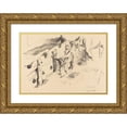 thumbnail image 1 of Lovis Corinth 24x18 Gold Ornate Framed and Double Matted Museum Art Print Titled - Calves (Kalber) (1912), 1 of 4