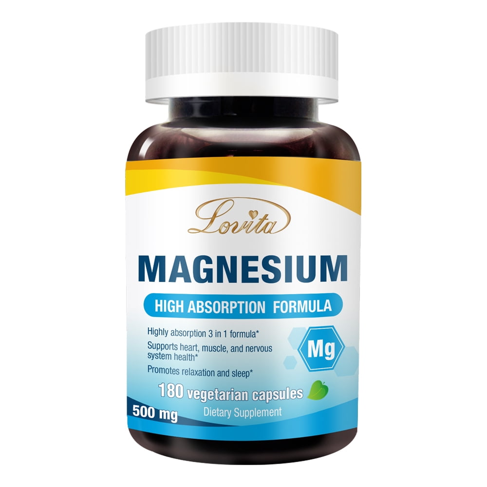 Lovita 3 in 1 Magnesium Complex 500mg High Absorption and Potency