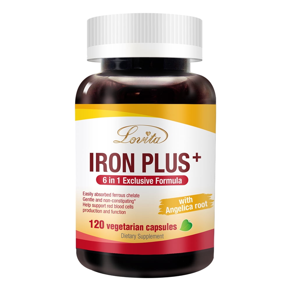 Lovita Iron Plus, Iron Supplement 18 mg (from Ferrous Bisglycinate Chelated Iron) Plus Vitamin C