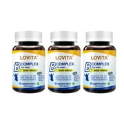 Lovita Mens 8-Hour Time-Release B Complex Experience Enhanced Nutritional Support with One Daily Vegetarian Tablet 60 Count Pack of 3