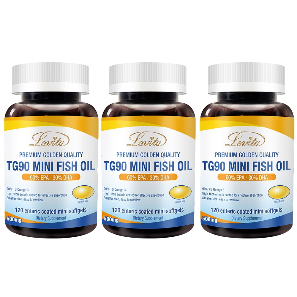 Lovita Mini Fish Oil 1000 mg per Serving, 90 Super Highly Concentrated