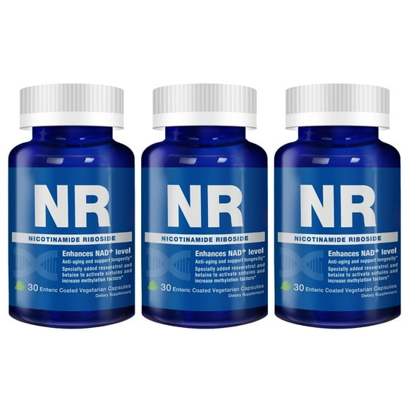 Lovita NR (Nicotinamide Riboside) 350 mg, NAD+ Supplement with Resveratrol and Betaine, 30 Vegetarian Capsules (Pack of 3)