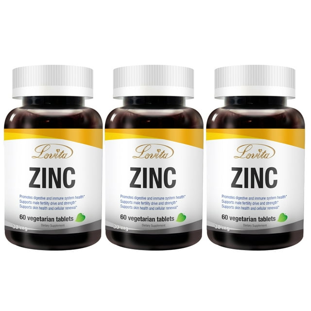 Lovita Zinc 30mg, Chelated Zinc Supplements, Immune Support & Healthy