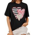 thumbnail image 1 of Lovito Korean Figure Round Neck Short Sleeve Oversize Heart Print T-Shirts For Women, 1 of 5