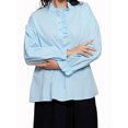 thumbnail image 1 of Lovito Women Loose Long Sleeve Blouse Linen Round Neck Muslim Plus Size Plain Shirts Casual Ruffle Maxi Fashion Top, 1 of 5
