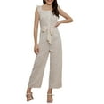 thumbnail image 1 of Lovito Women's Casual Polka Dot Spaghetti Strap Wide Leg Jumpsuit For Daily, 1 of 7