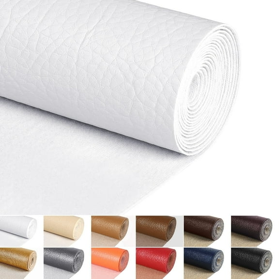 Lovote 1 Yard Faux Leather Fabric Vinyl Fabric 54" Wide Cotton Back Home Decor Fabric for DIY Craft Upholstery
