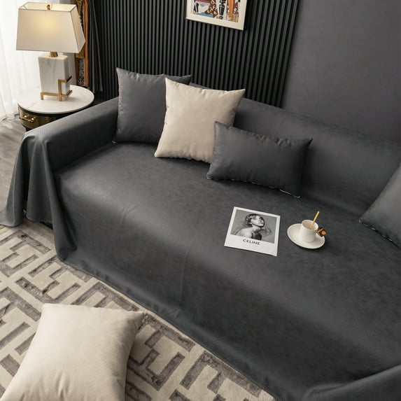 Lovote 100% Waterproof Couch Cover Nonslip Slipcover Anti-scratch Sofa Cover for Pet Furniture Protect Home Decor (Dark Gray, 83'' x 134'')