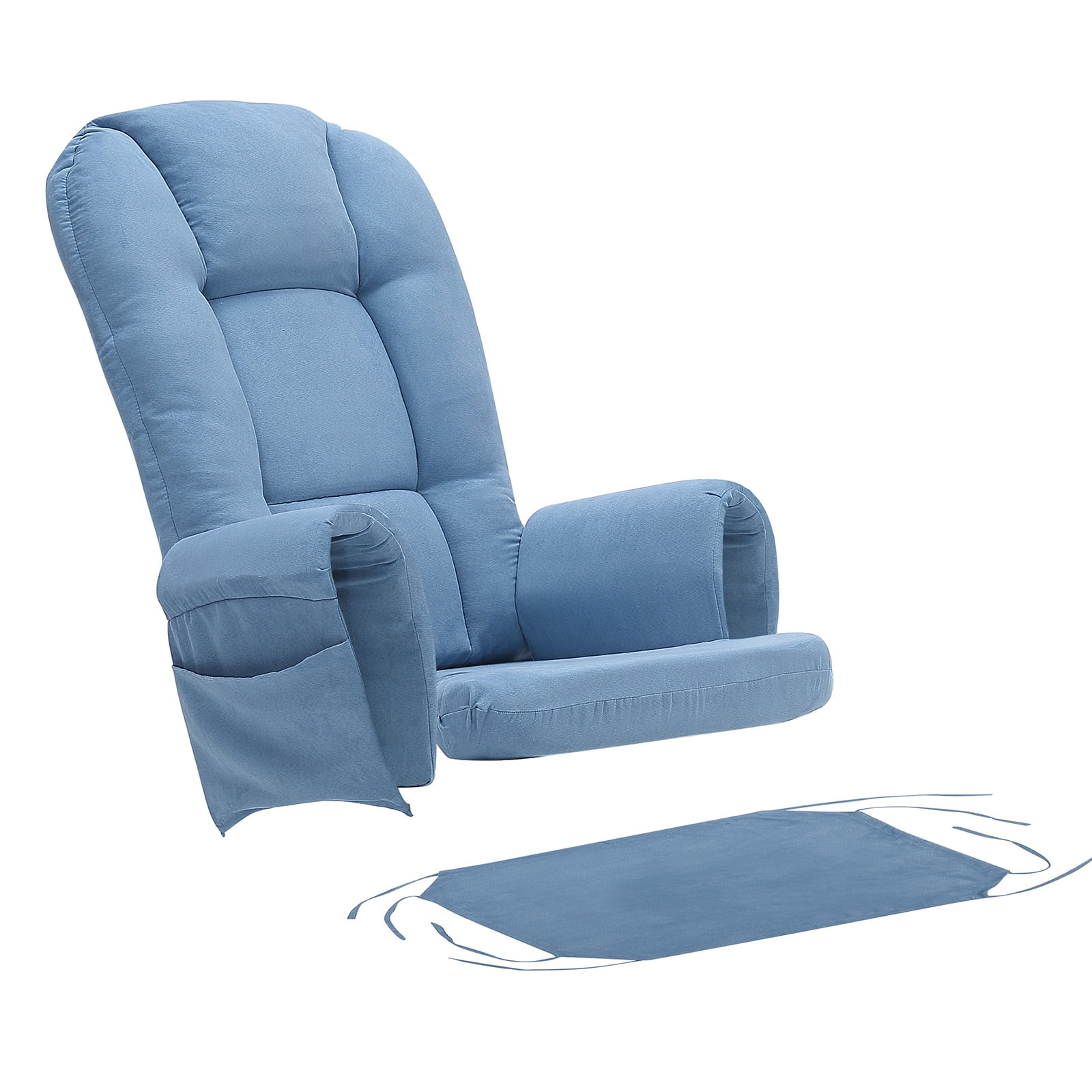 Lovote 5 in 1 Glider Rocker Replacement Cushions Set Soft Thicken Suede Rocking Chair Cushion with Ottoman Cover for Indoor Nursery Glider Rocking Chair Blue Walmart
