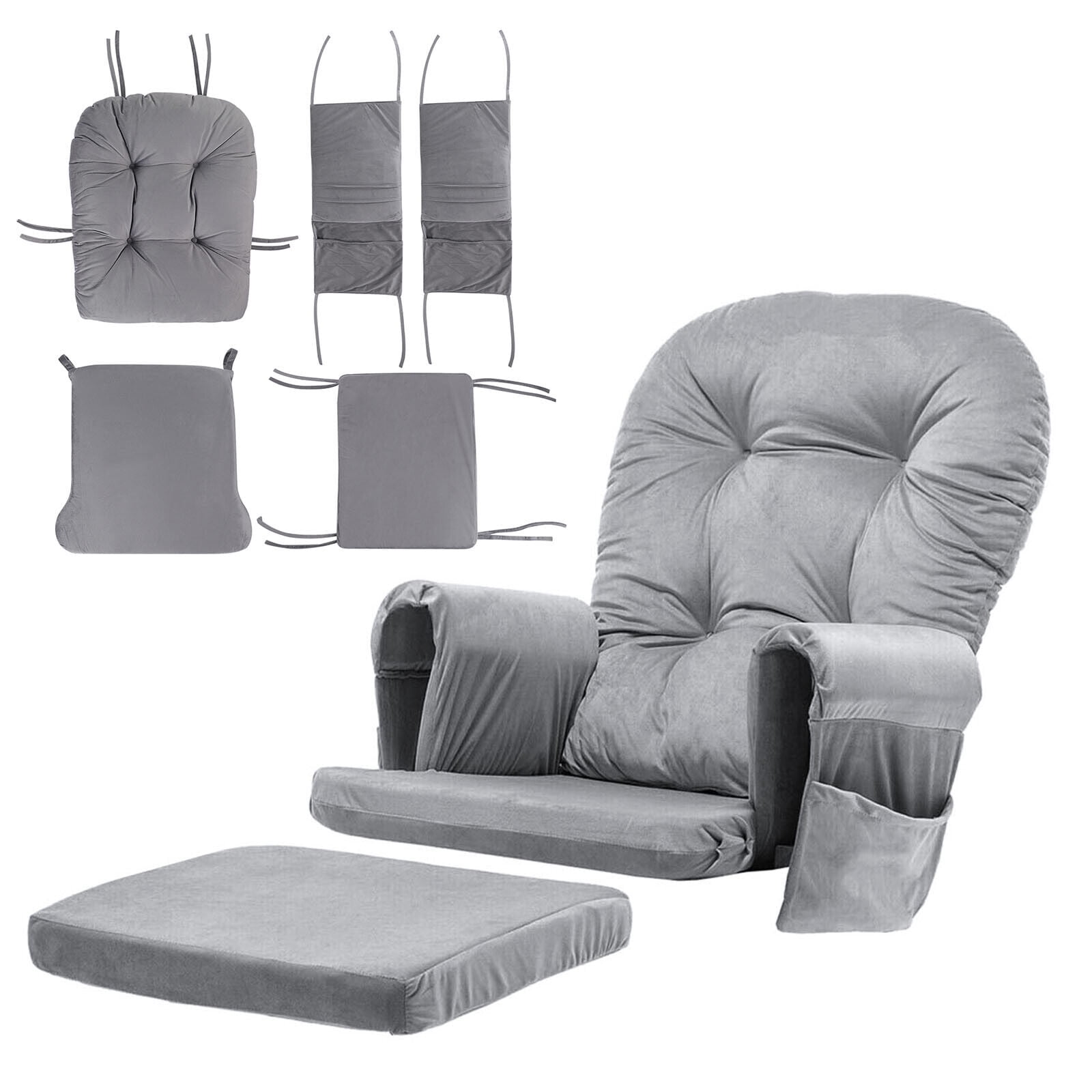 Lovote 5 in 1 Removable Glider Cushions Set Rocking Chair Cushions for