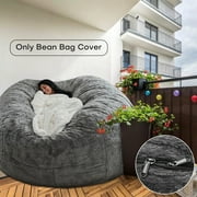 Lovote Bean Bag Chair Cover Gray Storage Beanbag Case Lounger Washable Sack Bean Bag Cover Home, No Filler, 59'' x 29''