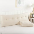 thumbnail image 1 of Lovote Bed Headboard Wedge Pillow with Neck Roll Pillow Ultimate Back Support and Comfort, 59"x20",Khiki, 1 of 7