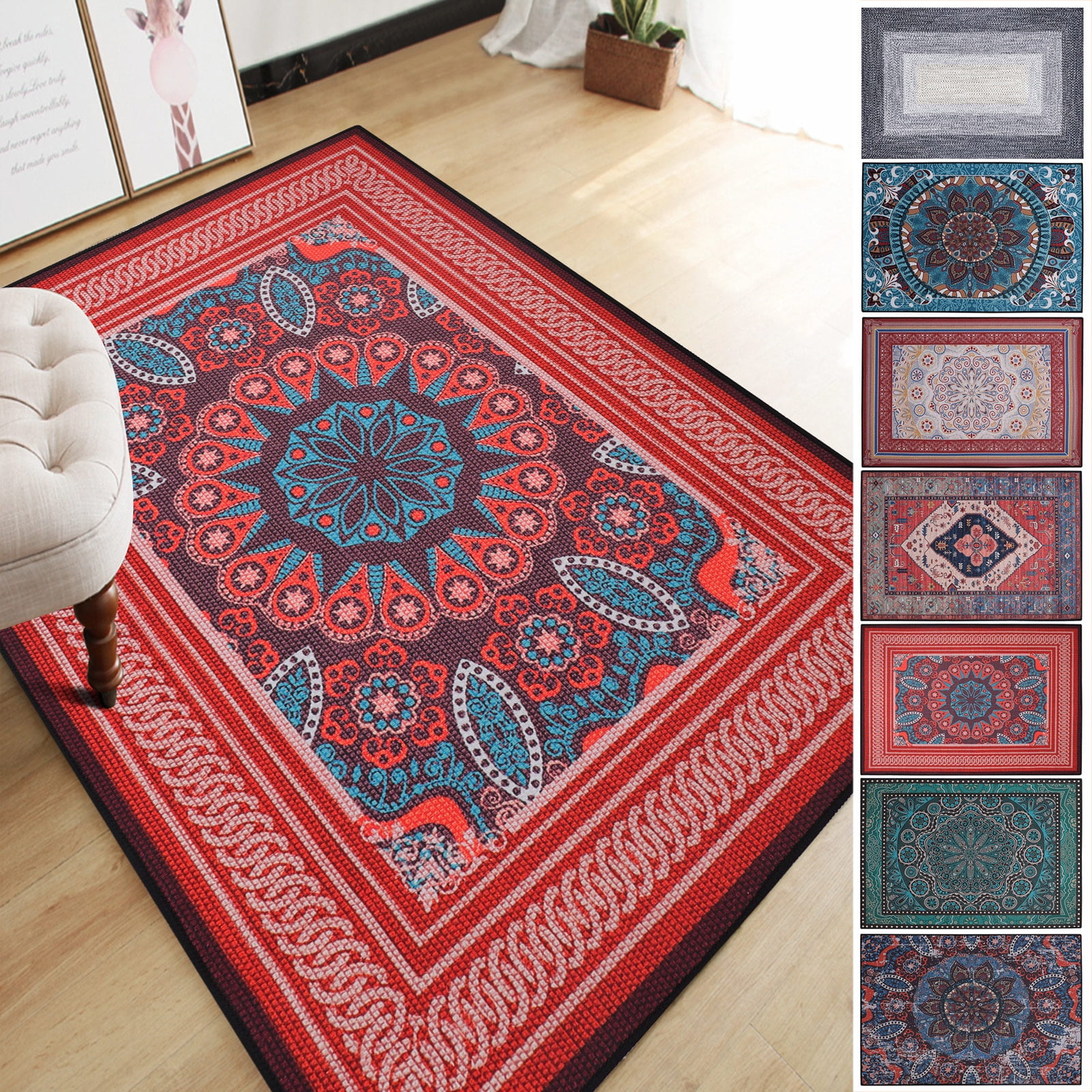 Lovote Classic Area Rug Traditional Oriental Carpet Vintage Floor Rug 2 ...