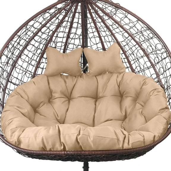 Lovote Double Swing Chair Cushion Egg Chair Cushion Waterproof and Thick Outdoor Hanging Seat Cushion for Garden Washable and Comfortable (Chair not Included)