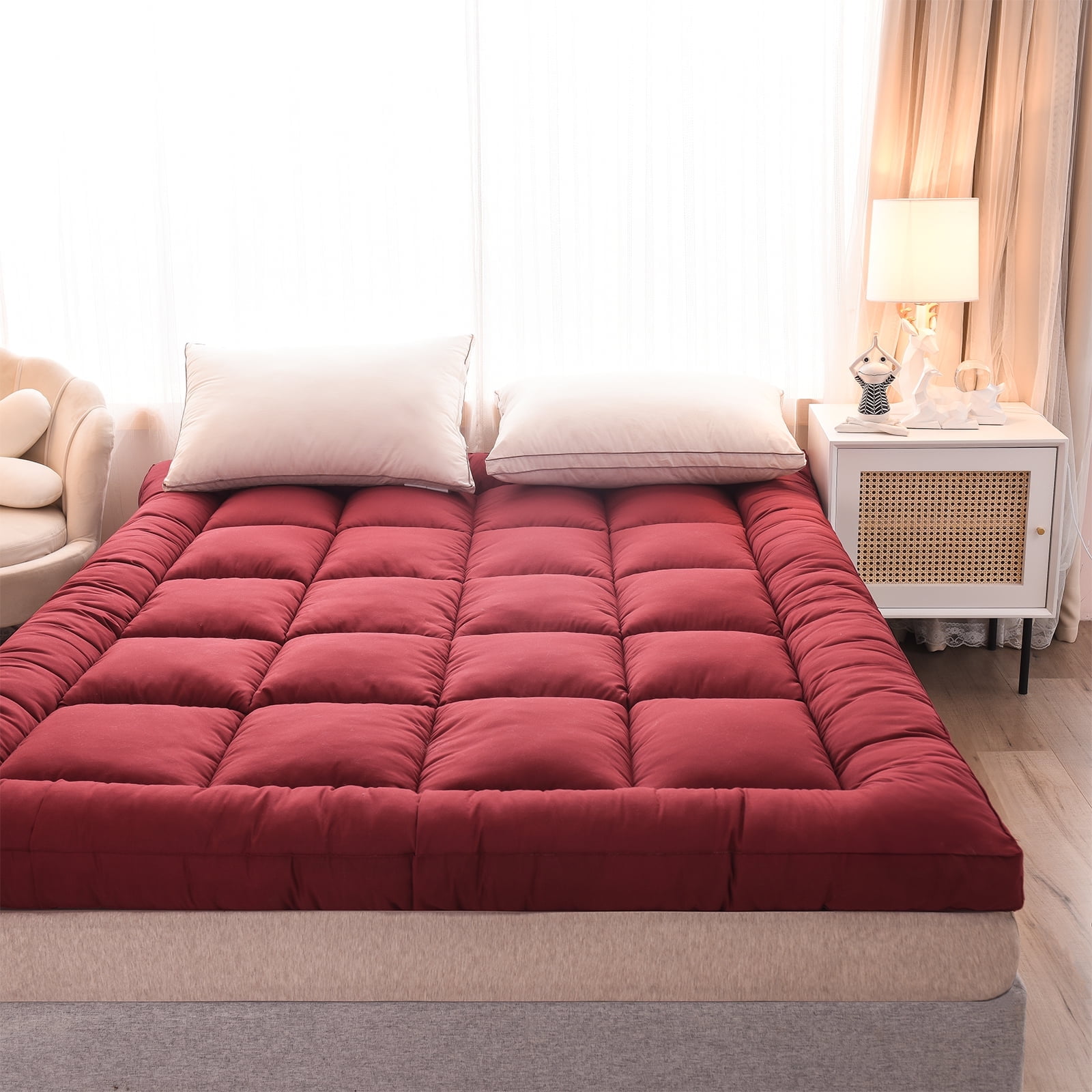 Lovote Extra Thick King Mattress Topper Pillow Top Mattress Protector Cover with 3 inch Down