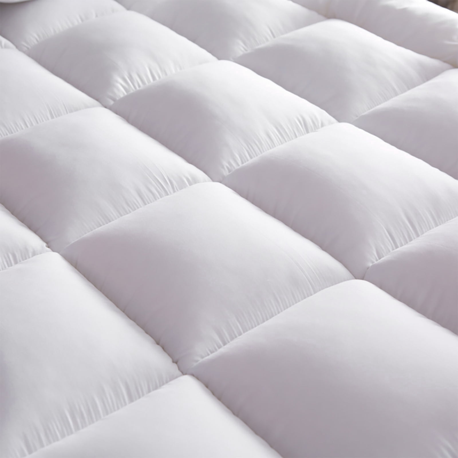 Extra Thick Queen Mattress Topper Pillow Top Mattress Protector Cover with 3 inch Hotel Quality Down Alternative Fill Microfiber Soft and Breathable, White