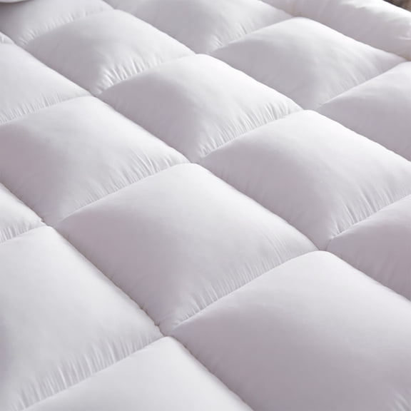Extra Thick Queen Mattress Topper Pillow Top Mattress Protector Cover with 3 inch Hotel Quality Down Alternative Fill Microfiber Soft and Breathable, White