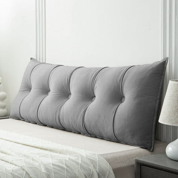 Lovote Headboard Pillow Wedge Pillow Bed Gap Filler Body Positioner Backrest Reading Bolster - Premium Chenille Fabric, Pearl Cotton Filling, Removable Cover (47" x 17.7" x 5.9", Gray)