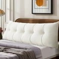 thumbnail image 1 of Desirable Life Headboard Pillow Wedge Pillow Bed Gap Filler Body Positioner Backrest Reading Bolster - Premium Chenille Fabric, Pearl Cotton Filling, Removable Cover (40" x 17.7" x 5.9", White), 1 of 8