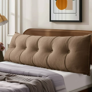 Lovote Headboard Pillow Wedge Pillow Bed Gap Filler Body Positioner Backrest Reading Bolster - Premium Chenille Fabric, Pearl Cotton Filling, Removable Cover (40" x 17.7" x 5.9", Camel)