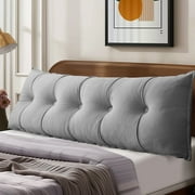 Lovote Headboard Pillow Wedge Pillow Bed Gap Filler Body Positioner Backrest Reading Bolster - Premium Chenille Fabric, Pearl Cotton Filling, Removable Cover (40" x 17.7" x 5.9", Gray)