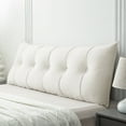 thumbnail image 1 of Lovote Headboard Pillow Wedge Pillow Bed Gap Filler Body Positioner Backrest Reading Bolster - Premium Chenille Fabric, Pearl Cotton Filling, Removable Cover (47" x 17.7" x 5.9", White), 1 of 8