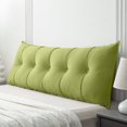 thumbnail image 1 of Lovote Headboard Pillow Wedge Pillow Bed Gap Filler Body Positioner Backrest Reading Bolster - Premium Chenille Fabric, Pearl Cotton Filling, Removable Cover (47" x 17.7" x 5.9", Green), 1 of 8