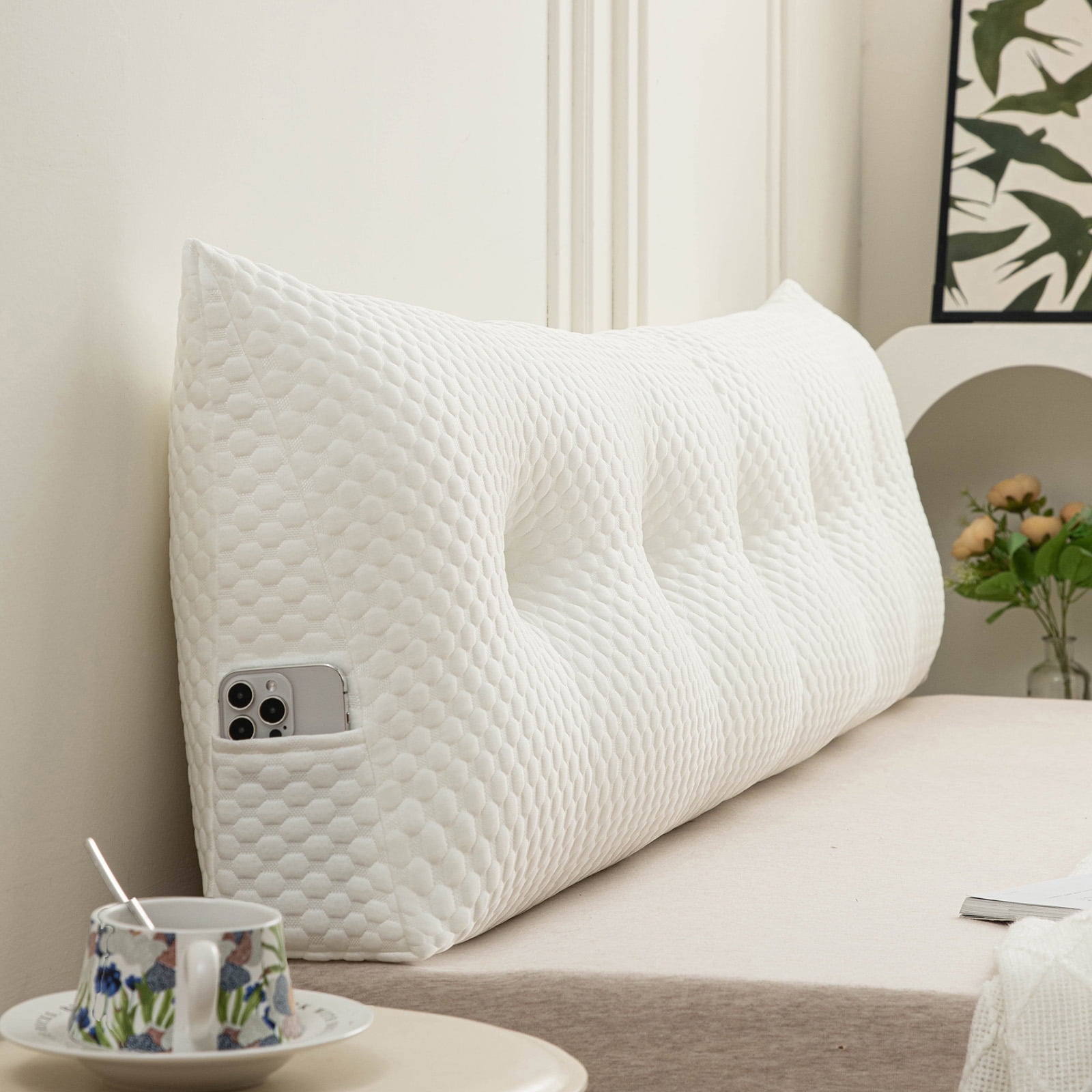 Lovote Comfort Wedge Headboard Pillow - Plush Supportive Backrest for Reading & Relaxing