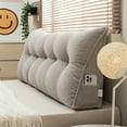 thumbnail image 1 of Lovote Triangular Headboard Pillow with Side Pockets - Teddy Velvet Fabric, Bed Rest Reading Pillow, Removable & Washable Cover, Daybed Wedge Pillow for King Beds, Light Gray, 1 of 6