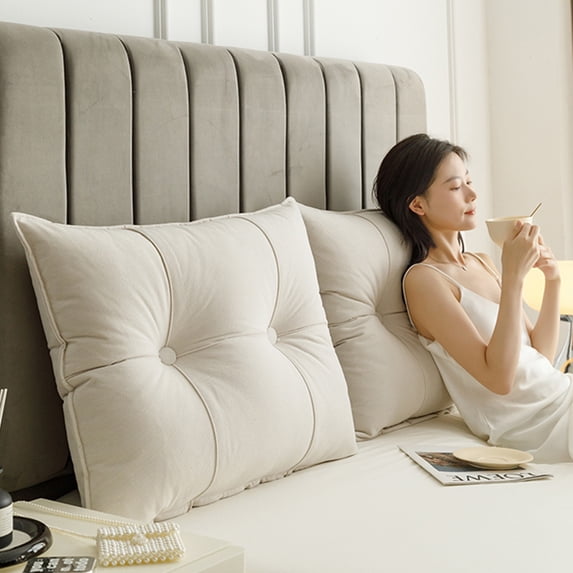 Lovote Velvet Headboard Pillow 23.6" x 39.4" White - Bed Rest Reading Pillow, Long Backrest Cushion for Sofa, Daybed, Tatami, Bay Window