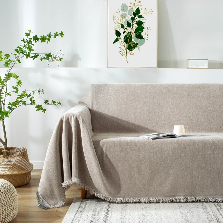 Lovote Water Resistant Couch Cover Blanket Extra Large Sofa Blanket Strong Sturdy Sofa Cover for Furniture Protect Machine Washable Farmhouse Style Blanket Sofa Home Decor Khiki 91 x 118 Walmart