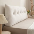 thumbnail image 1 of Lovote Wedge Headboard Reading Pillow 39" x 15.7" x 4.7" Triangular Bolster Backrest Support Cushion for Bed, Sofa, Daybed, White, 1 of 6