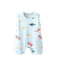 thumbnail image 1 of Zwiiyzr 0-1T Infant Baby Boys Girls Cotton Romper Summer Jumpsuit Sleeveless Overalls Newborn Clothing Set Light Blue, 1 of 3