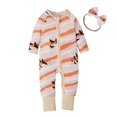 thumbnail image 1 of Lovskoo 1-4T Toddler Baby Girl Boys Long Sleeve Clothes Infant Floral Zipper Romper with Headband Home Outfits Fall Winter Clothes Pink, 1 of 2