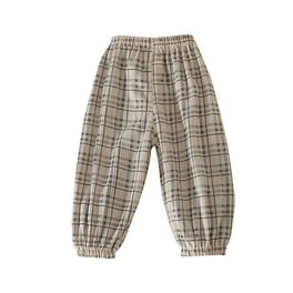 Avrntaa Boys Plaid Pants Straight Wide Leg Lounge Pant for Girl