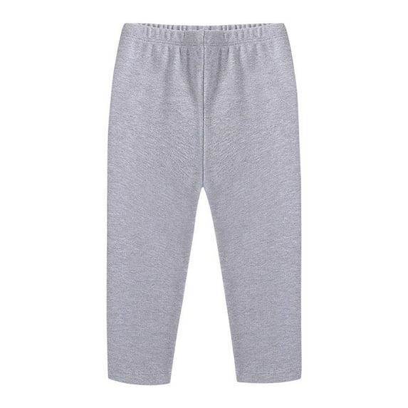 Zwiiyzr 1-8Y Toddler Baby Girls Pants Fall Winter Clothes Candy Color Casual Cute Stretch Kids Tight Leggings Pants Gray