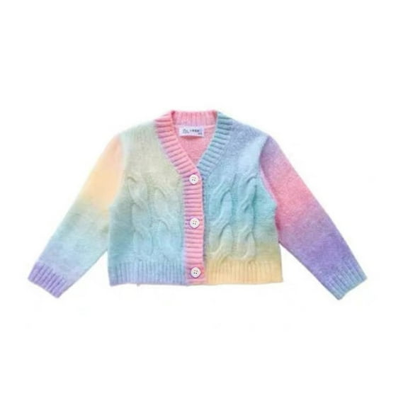 Zwiiyzr 1-9Y Kids Baby Sweater Cardigan Cable-Knit Spring Coat Long Sleeve Cardigan for Baby Girl Multicolor