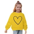 thumbnail image 1 of Zwiiyzr 2-10Y Toddler Child Fall and Winter Pullover Tops Middle Big Girls Heart Print Long Sleeve Sweatshirt Yellow, 1 of 4