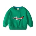 thumbnail image 1 of Zwiiyzr 2-10Years Toddler Baby Girl Boy Airplane Print Sweatshirt Long Sleeve Crewneck T-Shirt Fall Clothes Pullover Tops Green, 1 of 2