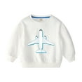 thumbnail image 1 of Zwiiyzr 2-10Years Toddler Baby Girl Boy Airplane Print Sweatshirt Long Sleeve Round Neck T-Shirt Fall Clothes Pullover Tops White, 1 of 2