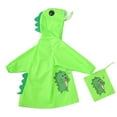 thumbnail image 1 of Zwiiyzr 2-8 Years Toddler Kids Raincoats For Girls Boys Solid Color Cartoon Dinosaur Rainwear Children Raincoat Waterpoof Rain Hooded Jacket Green, 1 of 8