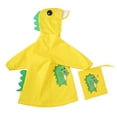 thumbnail image 1 of Zwiiyzr 2-8 Years Toddler Kids Raincoats For Girls Boys Solid Color Cartoon Dinosaur Rainwear Children Raincoat Waterpoof Rain Hooded Jacket Yellow, 1 of 9