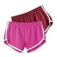 thumbnail image 1 of Lovskoo 2 Packs Soft Comfy Booty Workout Pants Breathable Lounge Dolphin Shorts Cycling Hiking Pants for Women Burgundy, 1 of 3